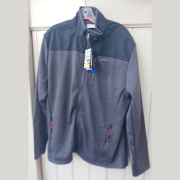 Packable Outerwear 🍁🍂 Orvis Bonded Mesh Full Zip Jacket Grey L - Picture 2 of 7